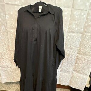 H&M Dress XL Maxi Black Long Sleeve Dress
